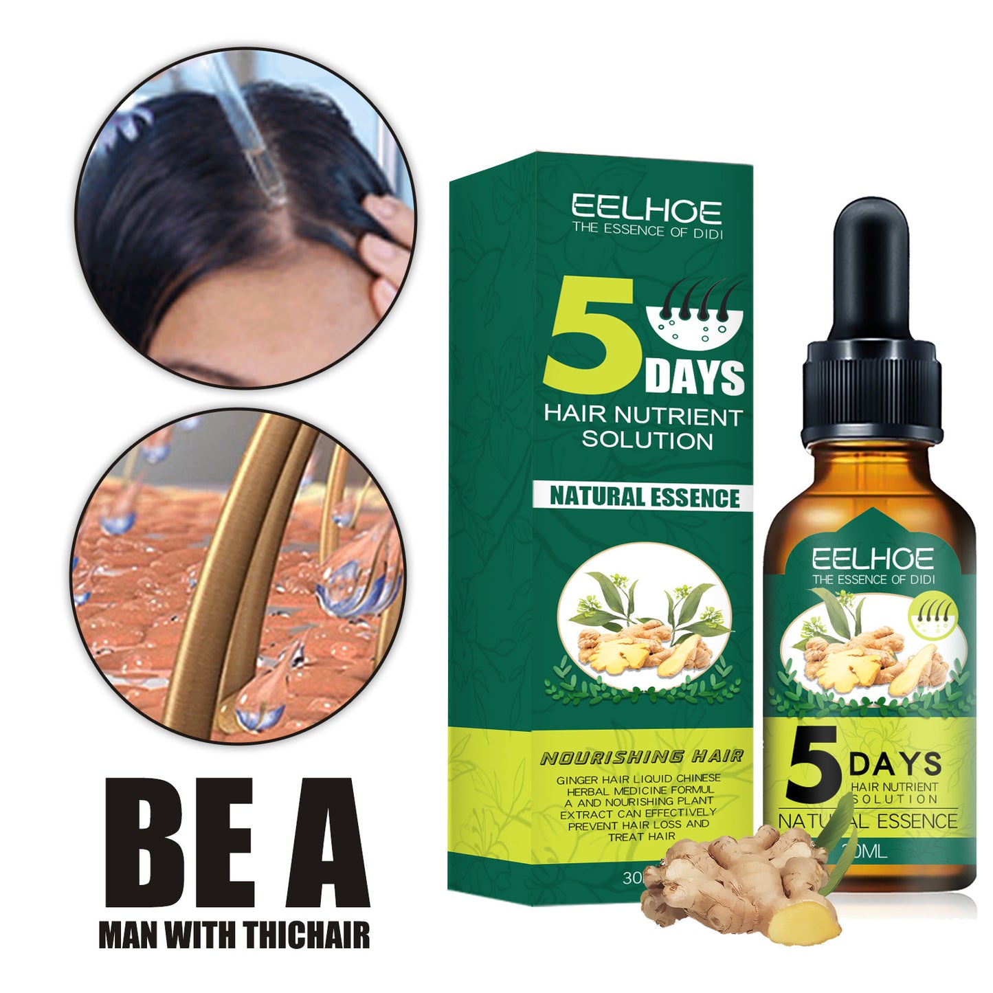 EELHOE Ginger Hair Care Essential Oil - Anti-Hair Loss Treatment