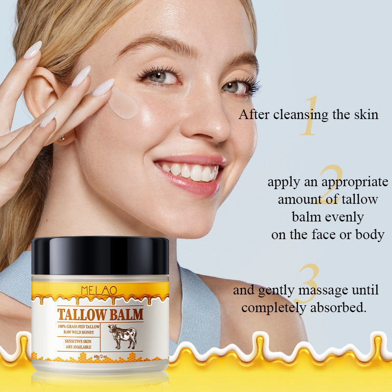 MELAO Tallow Balm Youth Elixir - Anti-Wrinkle Moisturizing Cream for Oily Skin, 60g