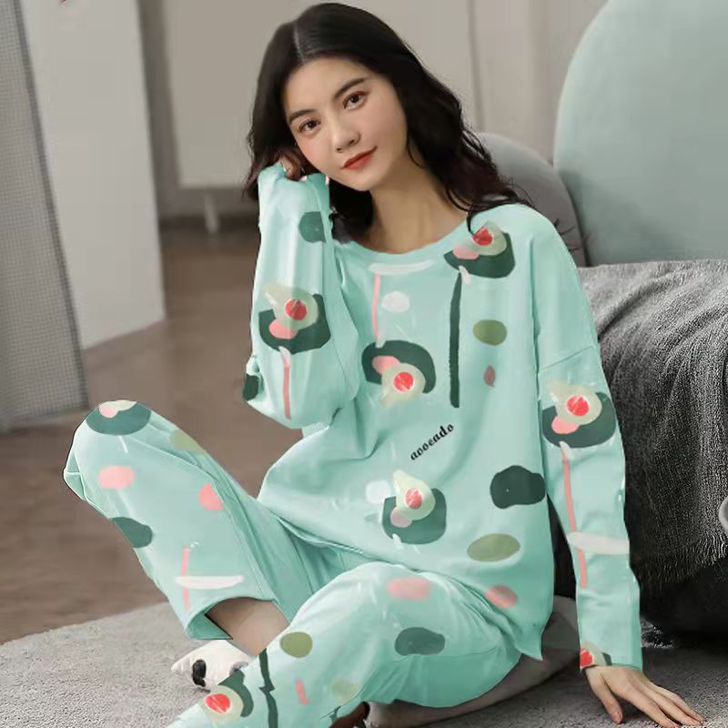 Pijama Takımı Kadın Sevimli Karikatür Baskı Pijama 2 Parça