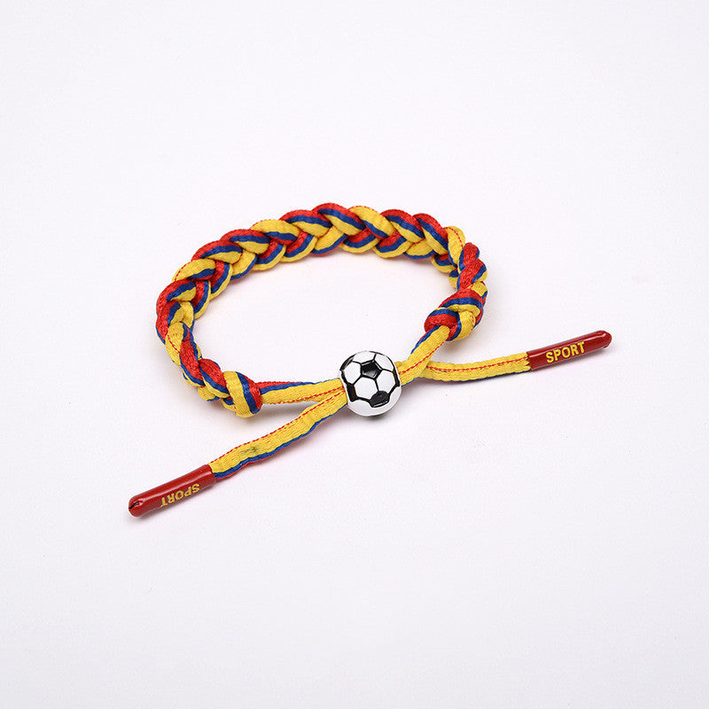 Football Star Braided Bracelet - Country Flags