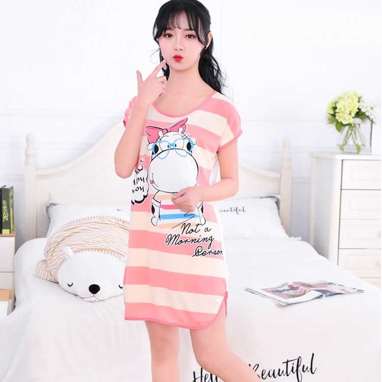 Women's Cartoon Milk Silk One-Piece Nightdress