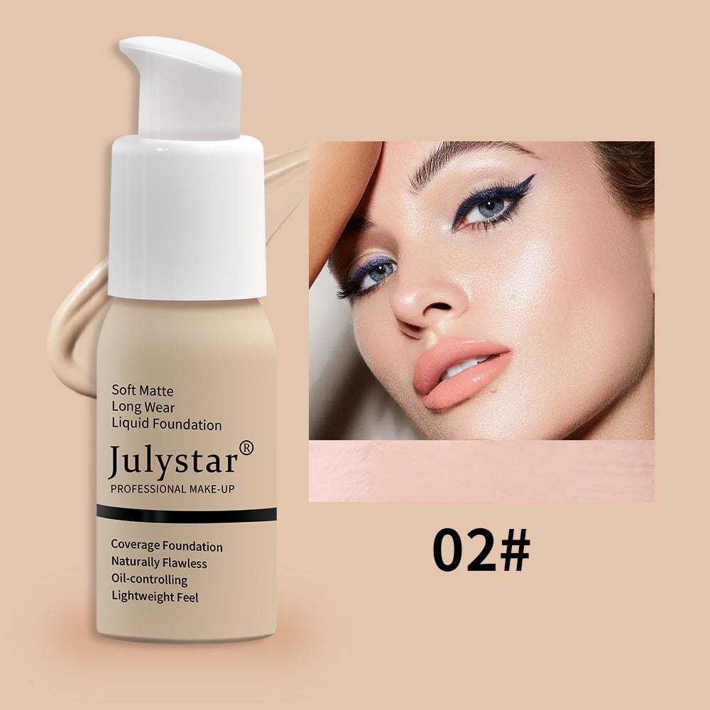 JULYSTAR JULYSTAR كريم أساس وكونسيلر سائل مقاوم للماء يدوم طويلاً