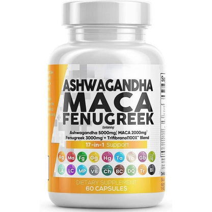 Ashwagandha Maca Capsules - Provides Energy, Supports Sexual Health, Reduces Stress, Strengthens the Immune System