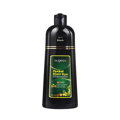 AUGEAU Herbal Extract Hair Dye Shampoo - Easy Coloring, 500ml