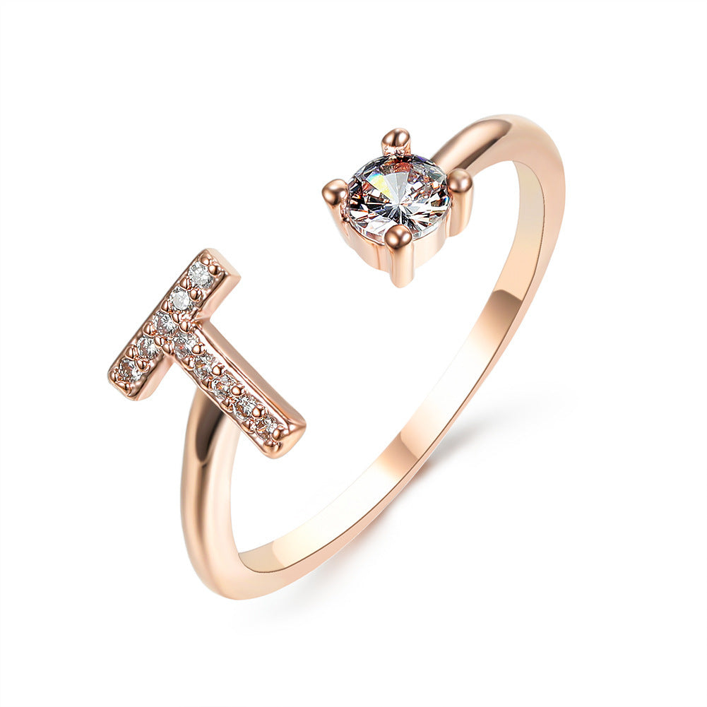 New Design Adjustable Letter Elegant Ring