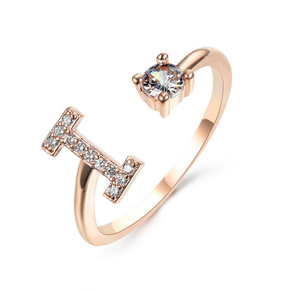 New Design Adjustable Letter Elegant Ring