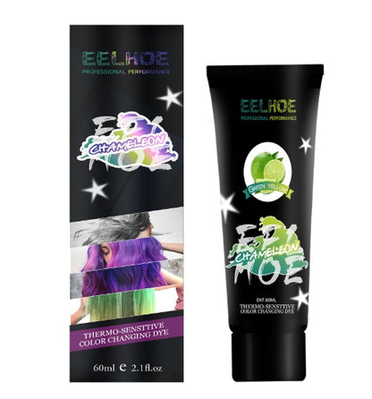 EELHOE Heat-Sensitive Color-Changing Temporary Hair Dye - Yellow in Cold, Green in Warm Temperatures