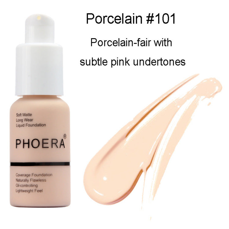 PHOERA Soft Matte Long-Lasting Concealer Liquid Foundation Face Makeup