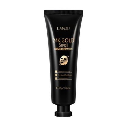 LAIKOU Snail Essence 24K Gold Foil Anti-Aging and Anti-Wrinkle Peel-Off Moisturizing Mask