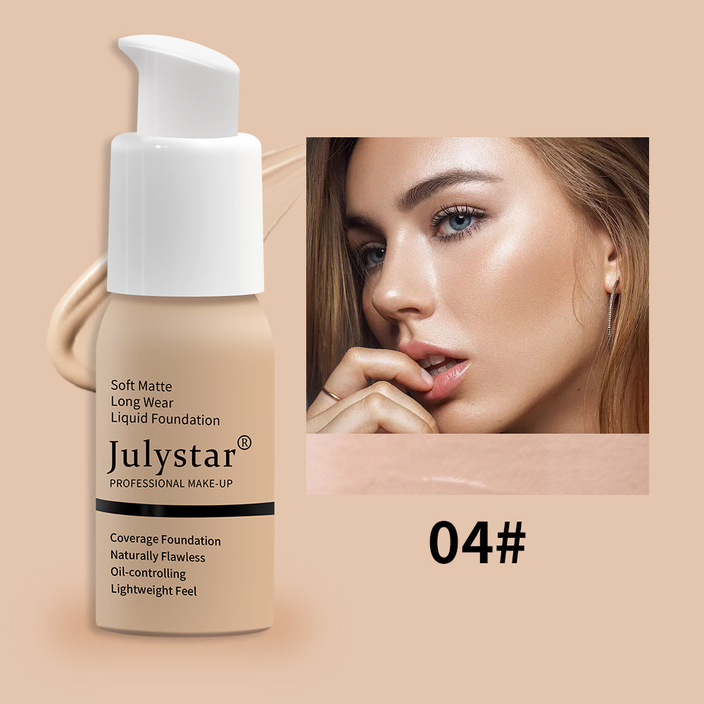 JULYSTAR JULYSTAR كريم أساس وكونسيلر سائل مقاوم للماء يدوم طويلاً