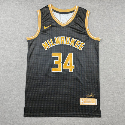 Milwaukee Bucks ANTETOKOUNMPO #34 Black Limited Edition NBA Jerseys