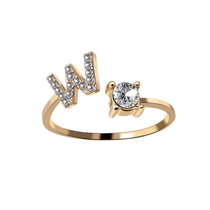 New Design Adjustable Letter Elegant Ring