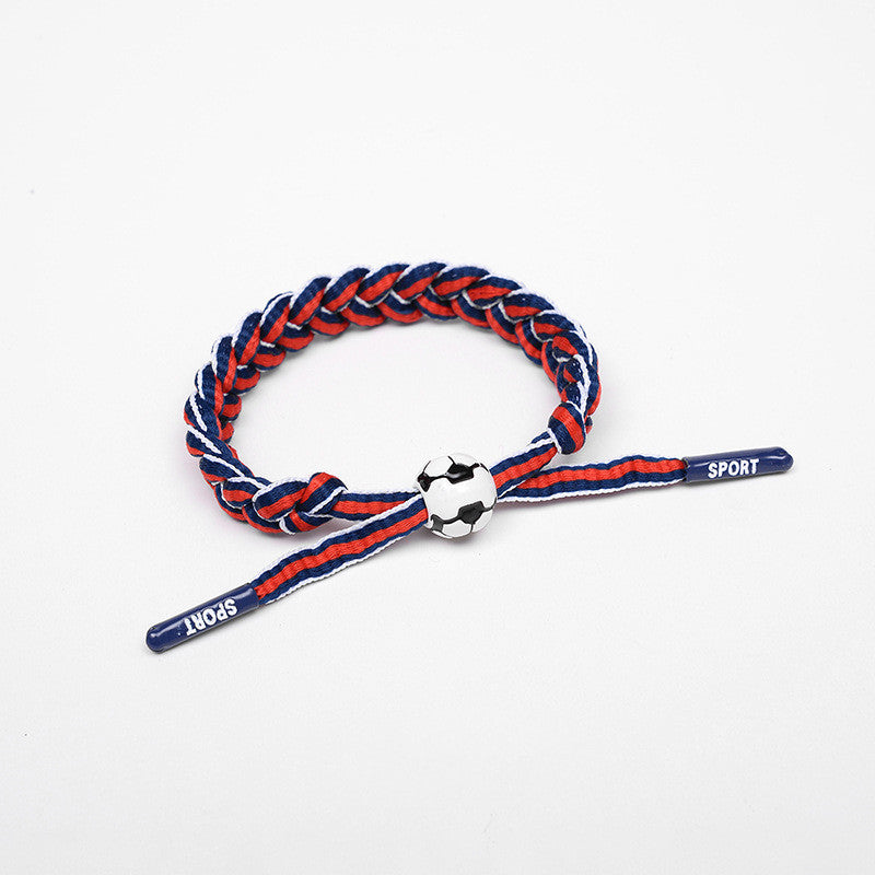 Football Star Braided Bracelet - Country Flags