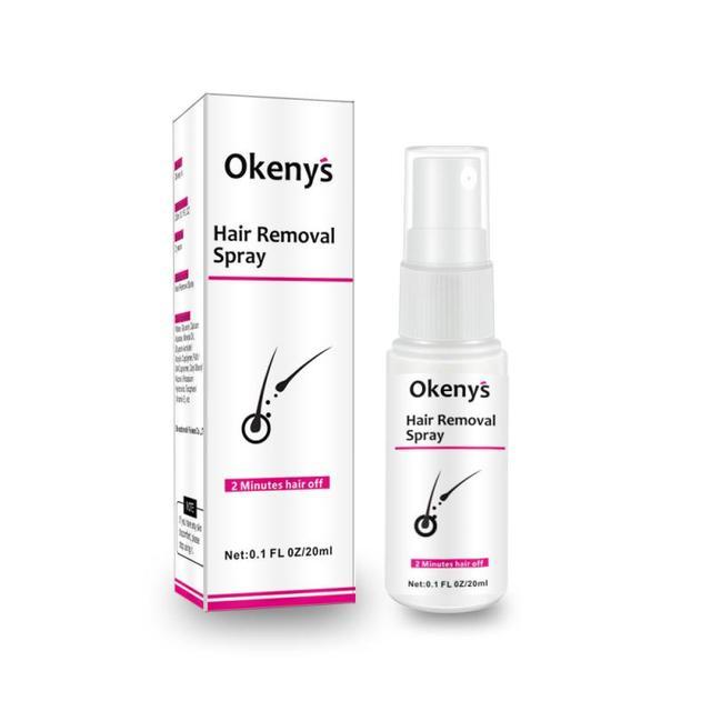 Spray depilatorio de efecto instantáneo OKENYS, crema depilatoria indolora para la zona genital, las axilas y todo el cuerpo: solución rápida y eficaz