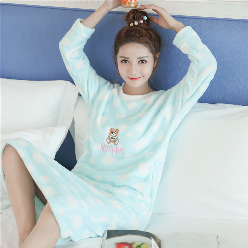 Flanel Kumaş Pijama  - Autumn And Winter Pajamas Women Winter Flannel Pajamas Women