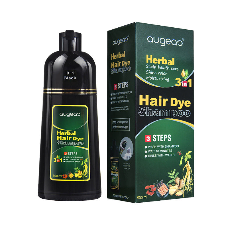 AUGEAU Herbal Extract Hair Dye Shampoo - Easy Coloring, 500ml