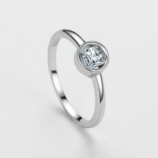 S925 Silver Faux Diamond Zircon Japanese and Korean Style Pandora Ring