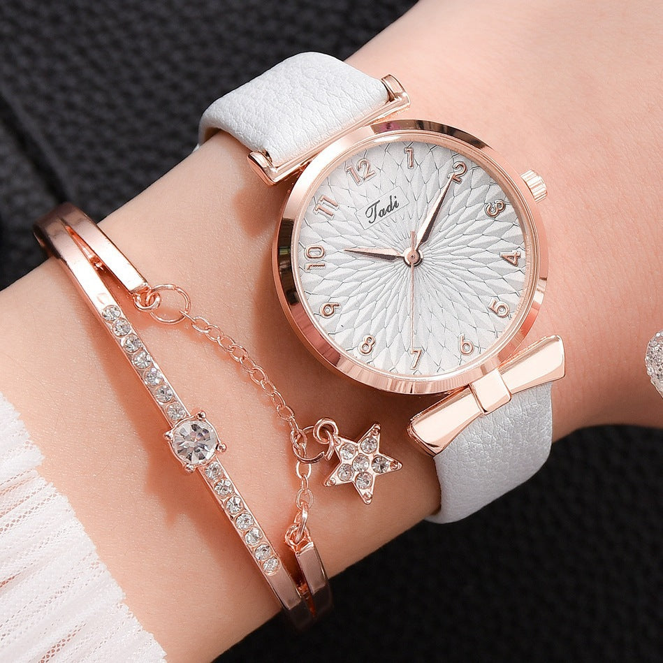 Women's Digital Alloy Leather Strap Watch