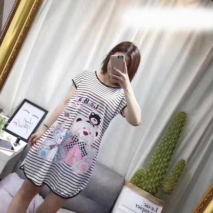 Women's Cartoon Milk Silk One-Piece Nightdress