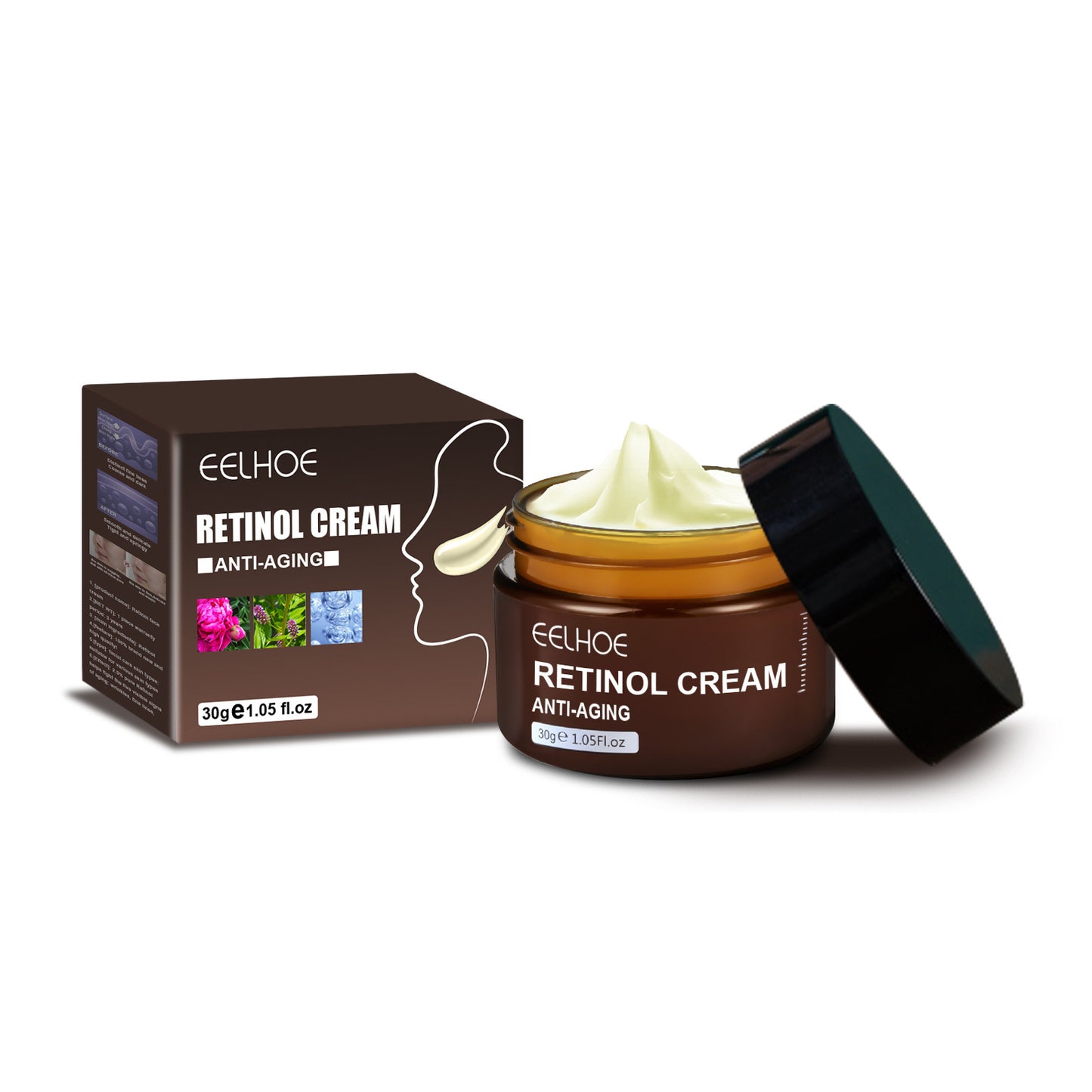 Crema iluminadora reafirmante e hidratante antiarrugas con retinol de EELHOE, 30 ml 