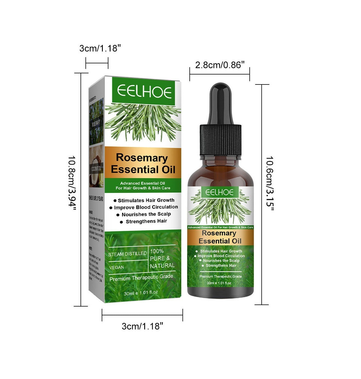 EELHOE Rosemary Hair Care Essential Oil - Hair Growth Enhancer & Anti-Hair Loss Treatment, Nourishing Scalp and Roots