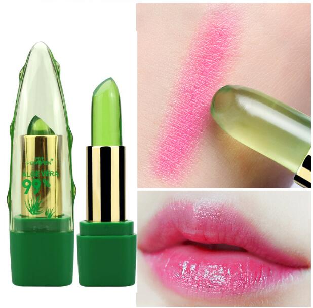 PEINEN Aloe Vera Gel, Color Changing Lipstick, Brightening Moisturizing Anti-Drying, Desalination Fine Grain Lip Balm Care