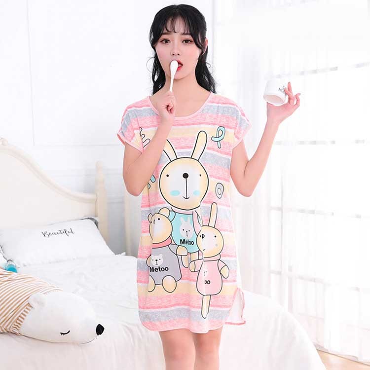 Women's Cartoon Milk Silk One-Piece Nightdress