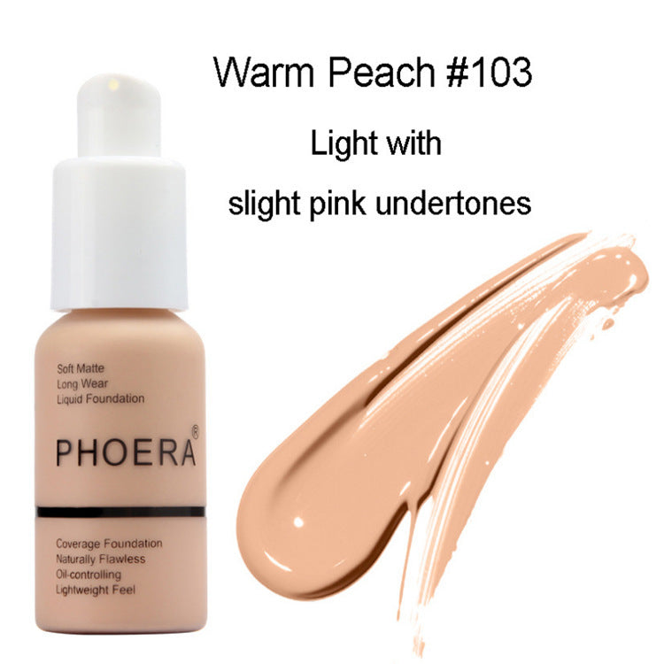 PHOERA Soft Matte Long-Lasting Concealer Liquid Foundation Face Makeup