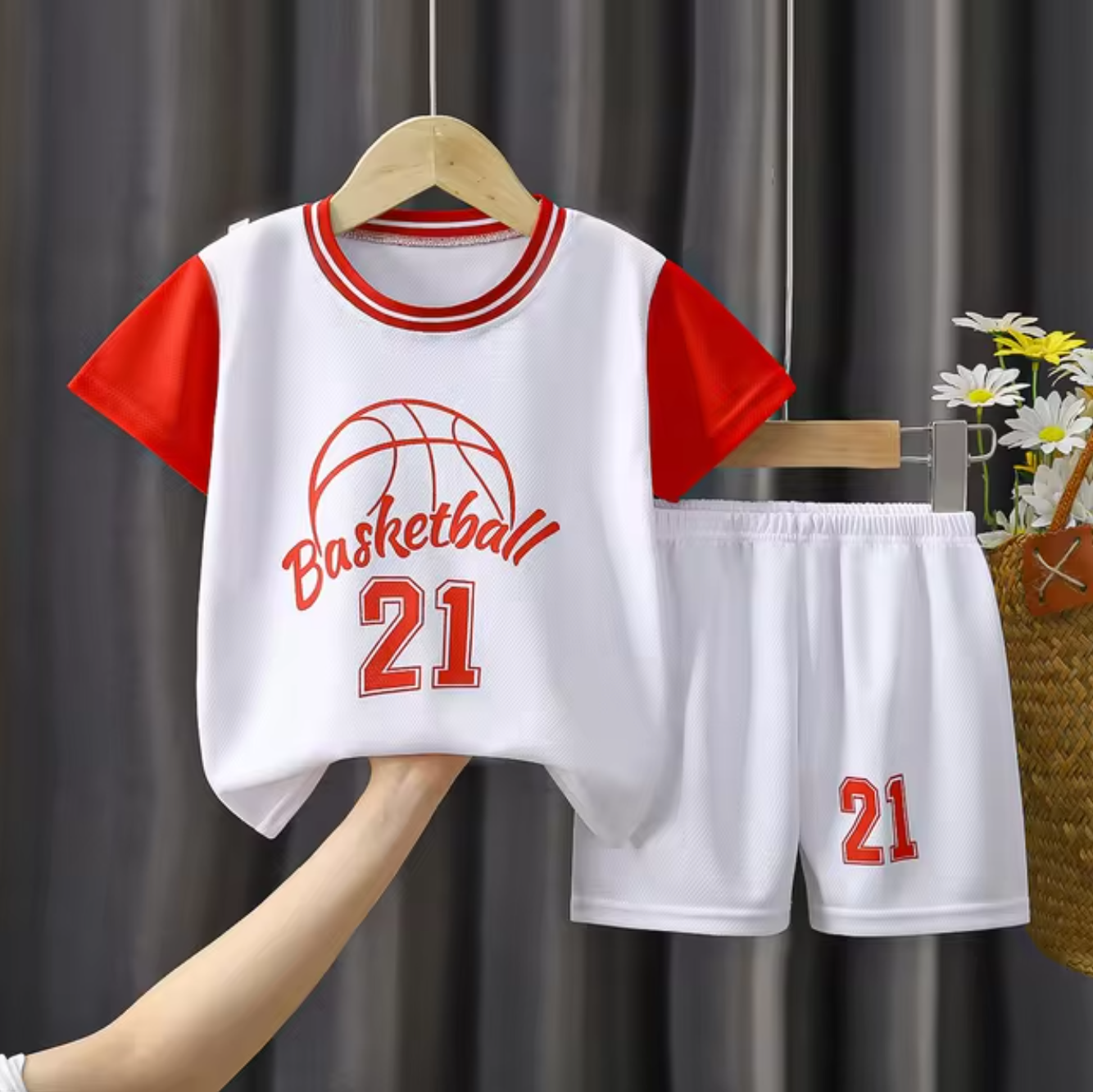 New 2024-25 American Basketball, Boston, Bulls, Rockets, Golden State Kids Jersey and Shorts Set