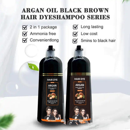 Hair Color Cream Bubble Black Dyed - Argan Oil Fast Hair Dye Shampoo