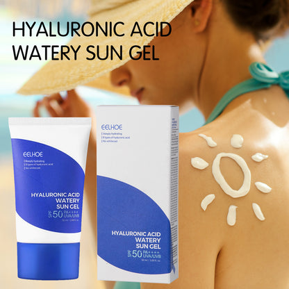 Gel protector solar hidratante resistente a los rayos UV con ácido hialurónico EELHOE 50 ml FPS: 50+ PA: ++++