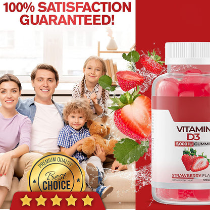 Vitamin D3 Gummies - Completely Natural, Immune System Booster for the Entire Family