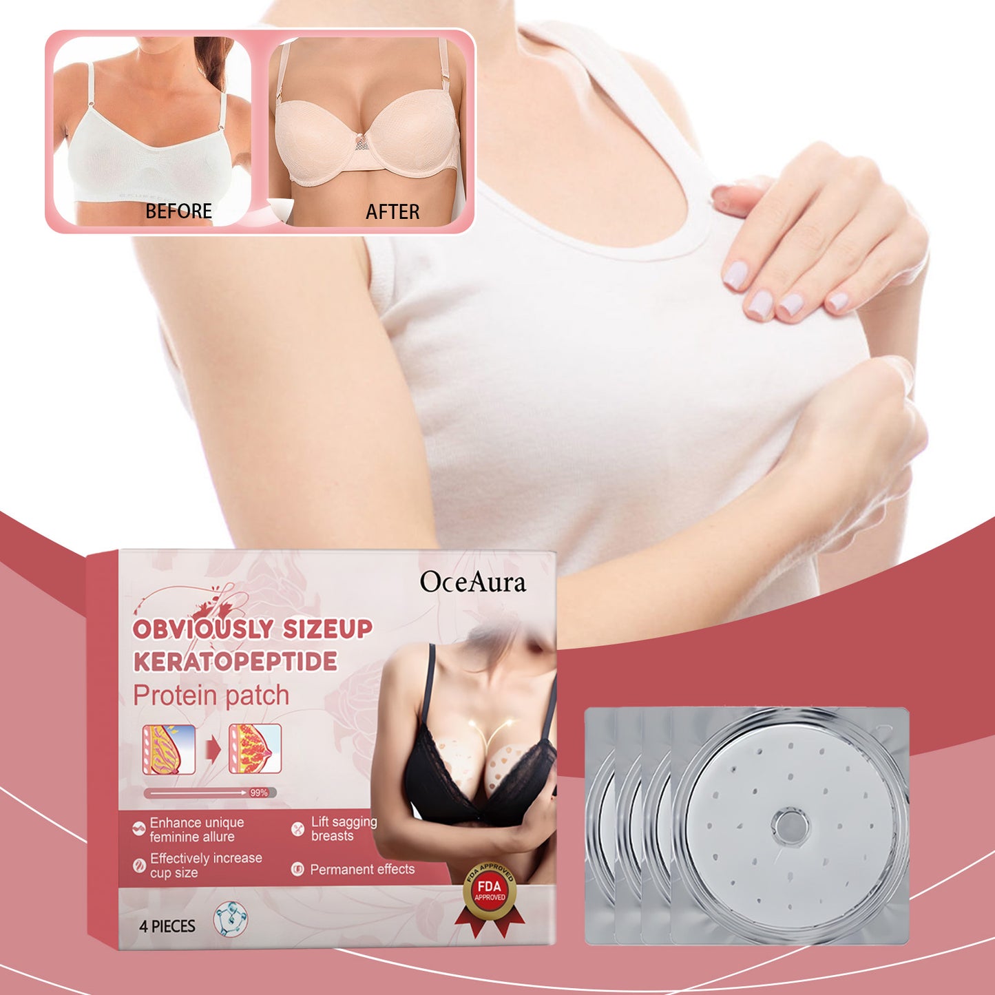 Breast Enhancement Patch, Breast Enhancement Mask, Breast Growth Patches, Breast Firming Patch For Improve Sagging