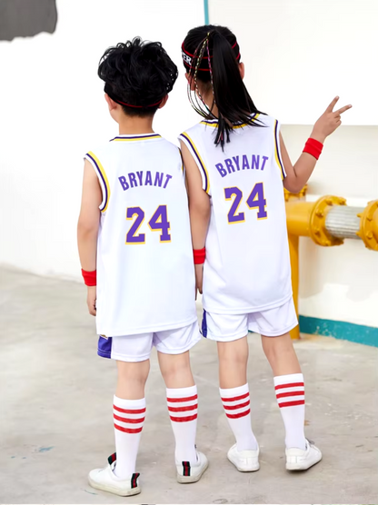 New 2024-25 American Basketball, Lakers Kids Jersey and Shorts Set