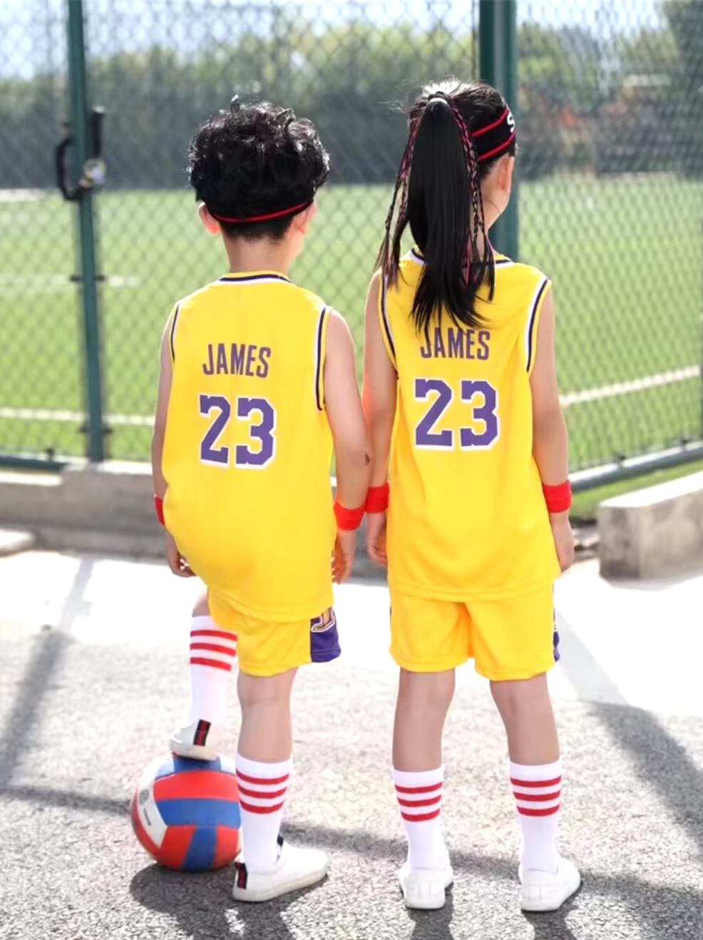 New 2024-25 American Basketball, Lakers Kids Jersey and Shorts Set