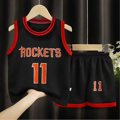 New 2024-25 American Basketball, Boston, Bulls, Rockets, Golden State Kids Jersey and Shorts Set