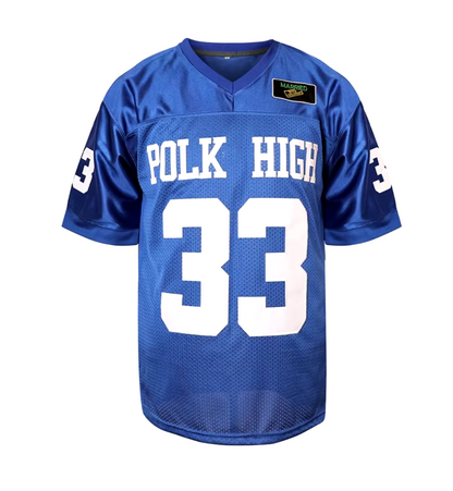 POLK HIGH #33 BUNDY Football Jersey - Married with Children TV Series, Stitched Blue Jersey