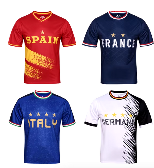 Top 24 of the European Football Soccer Jersey - Italy, France, Germany, Spain, England, Holland, Portugal, Romania, Poland, Austria, Czech, Croatia, Denmark...