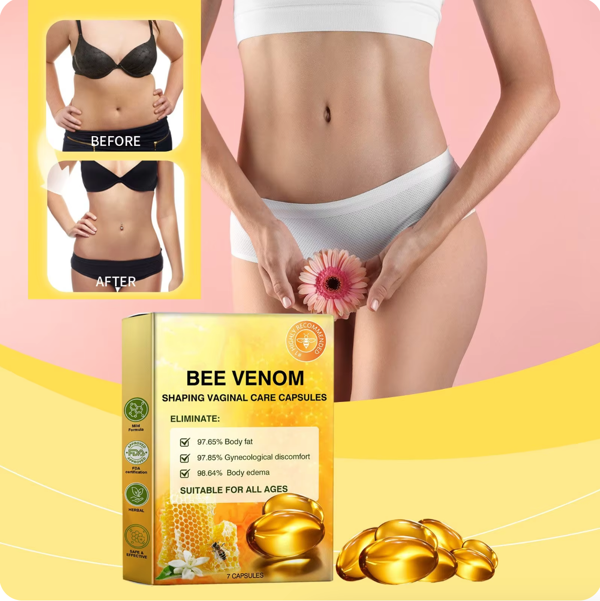 XIMONTH Bee Venom Shaping Vaginal Care Capsules Private Slimming Capsules