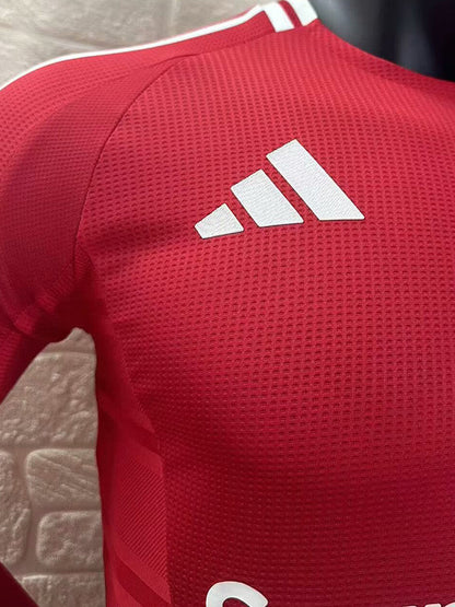 2024-25 Man Utd Home Long Sleeve Player Version Soccer Jersey