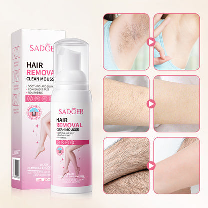 SADOER Hair Removal Foam Spray - Full Body Silky Skin Cleansing Depilatory Cream 100g