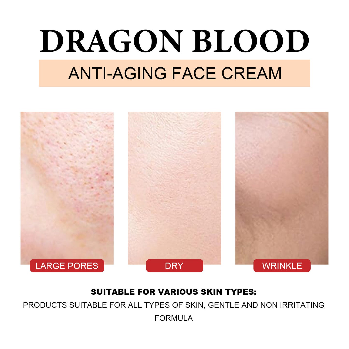 EELHOE Dragon's Blood Moisturizing Face Cream, Wrinkle Reducer, Sensitive Pore Cream 50g