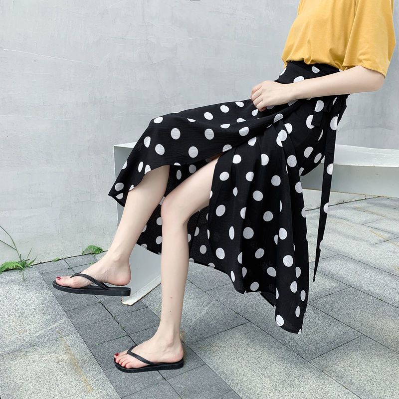 Sun-proof Skirt Chiffon Half-length High Waist A- Line With Lining