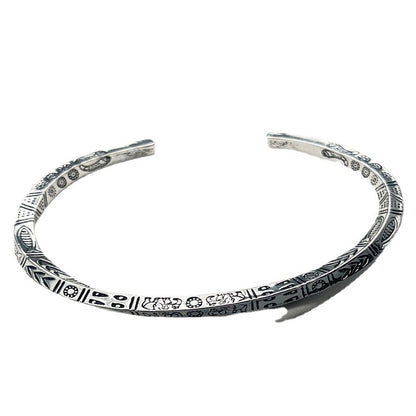 Pulsera Pandora de acero y titanio con diseño de tótem retro bohemio