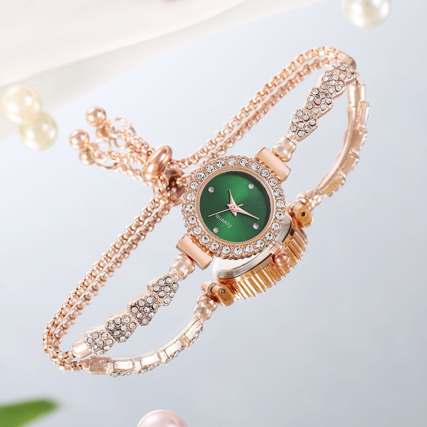 Reloj de cuarzo para mujer con pulsera ajustable