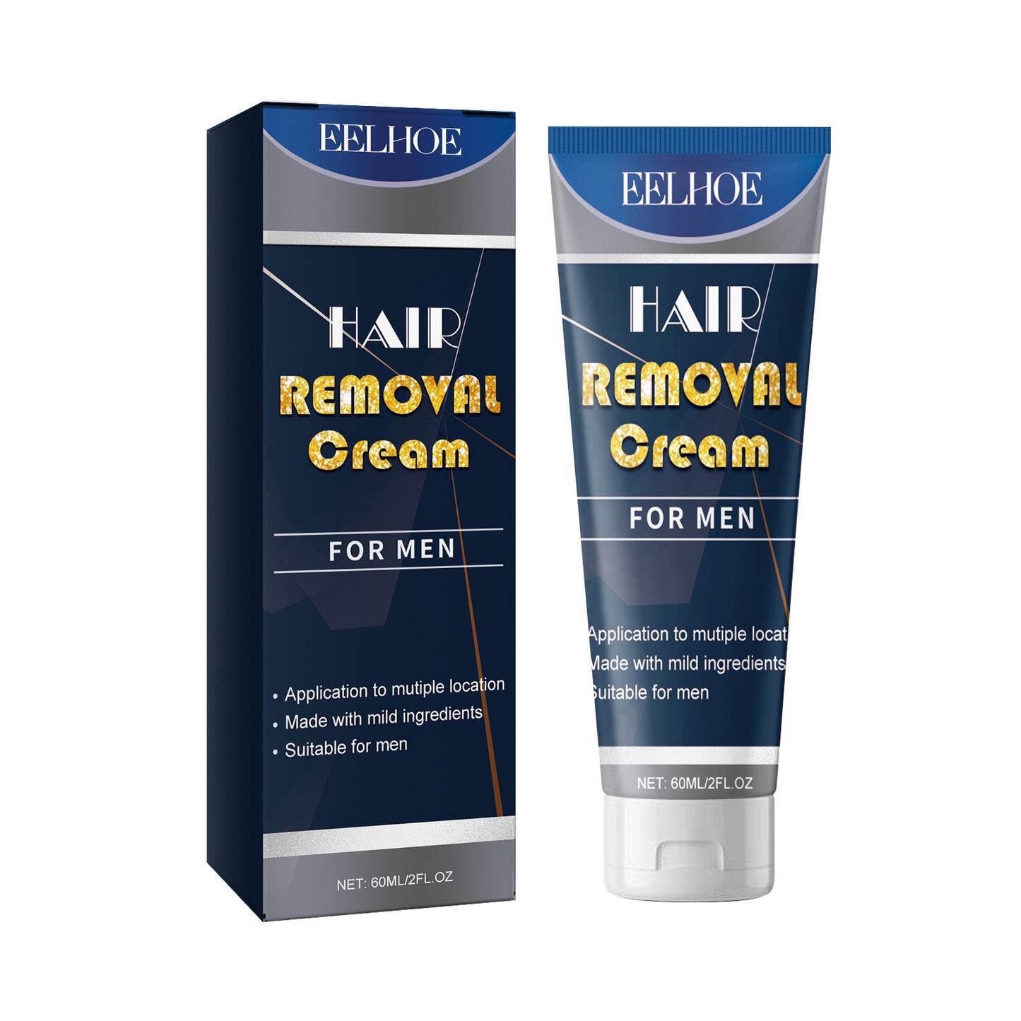 EELHOE Dry and Gentle Non-Irritating Deep Cleansing and Moisturizing Hair Removal Cream for Genital Area, Underarms, and Whole Body