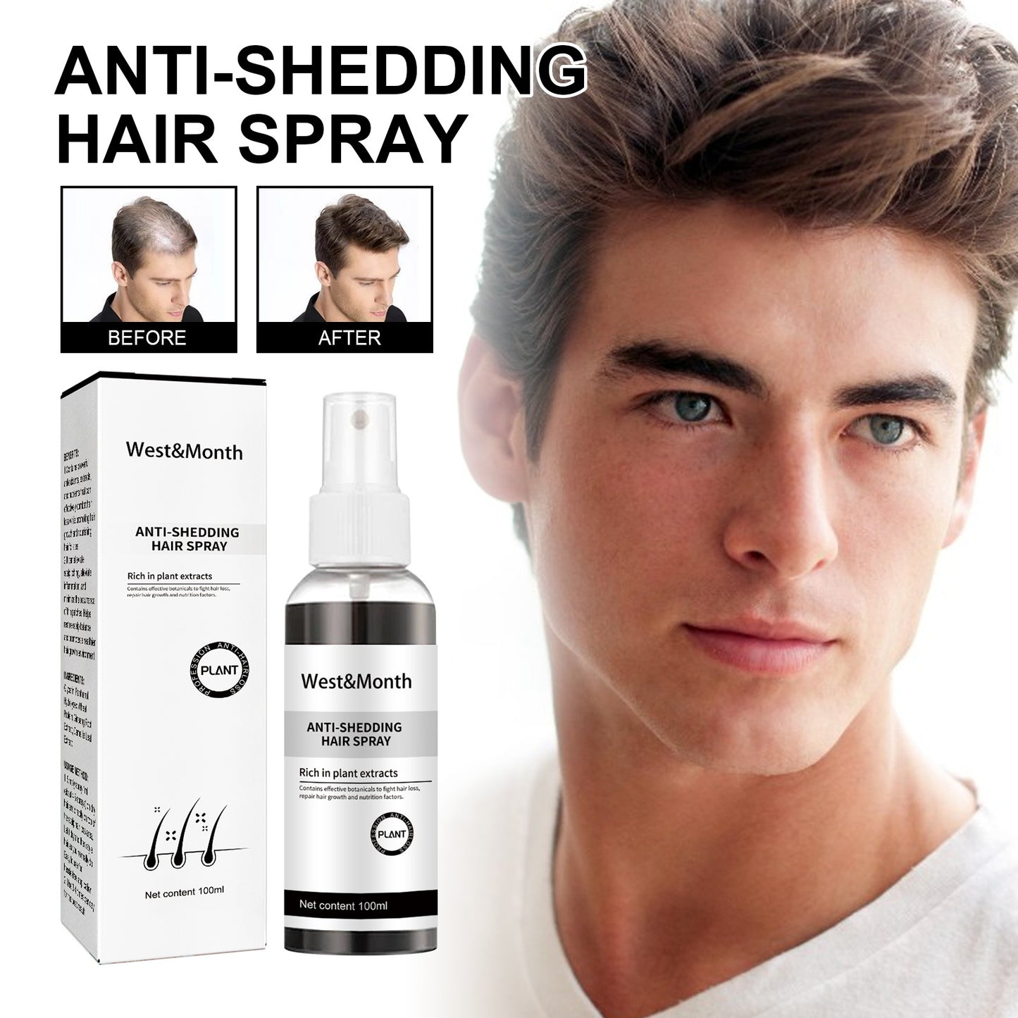 WEST & MONTH Anti-Hair Loss and Hair Strengthening Spray - 100ml