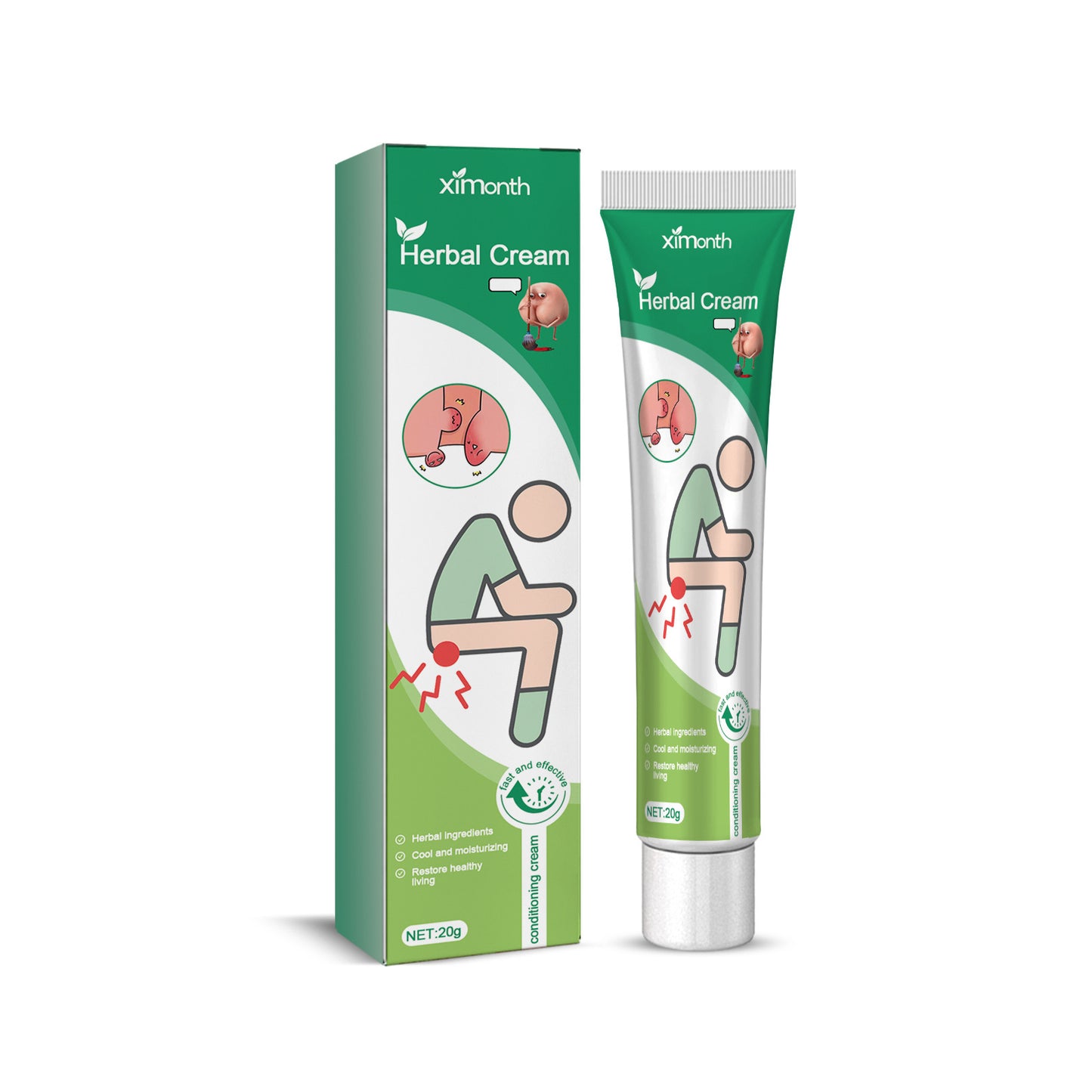 XIMONTH Herbal Cream - Relieve Perianal Itching and Pain Hemorrhoids Skin Care Lotion - Hemorrhoid Ointment