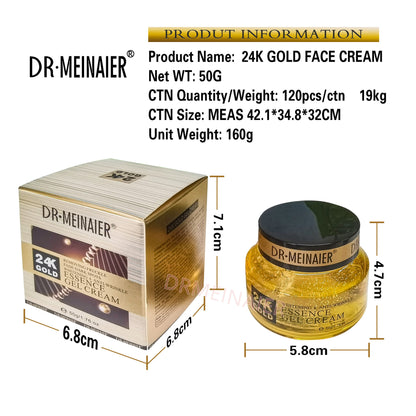 Crema facial hidratante antienvejecimiento y reductora de arrugas con oro de 24 quilates del Dr. MEINAIER