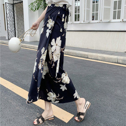 Sun-proof Skirt Chiffon Half-length High Waist A- Line With Lining